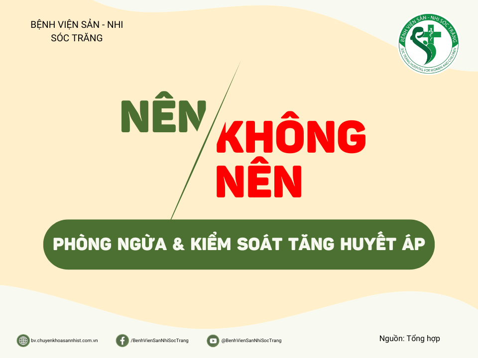 NÊN / KHÔNG NÊN: PHÒNG NGỪA & KIỂM SOÁT TĂNG HUYẾT ÁP