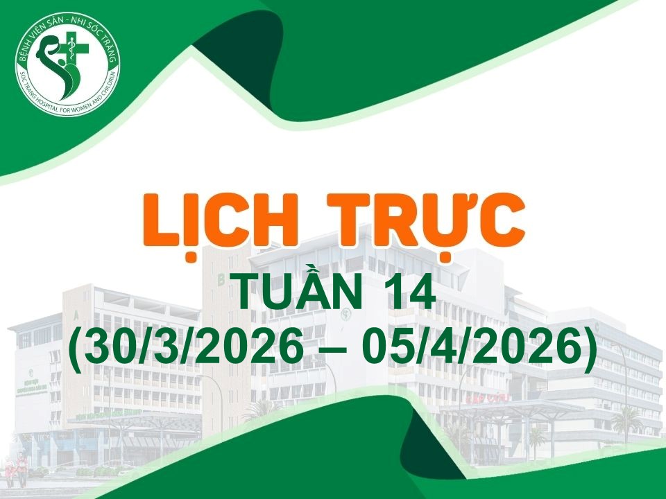 LỊCH TRỰC TUẦN 14: TỪ NGÀY 30/3/2026 ĐẾN 05/4/2026